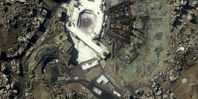 Mapa Makkah mapu, satelitné