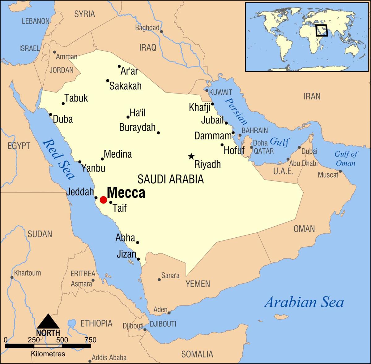 mapa hijra cestnej Makkah